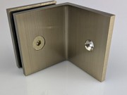 Square glass to wall fixed bracket in Brushed Champagne